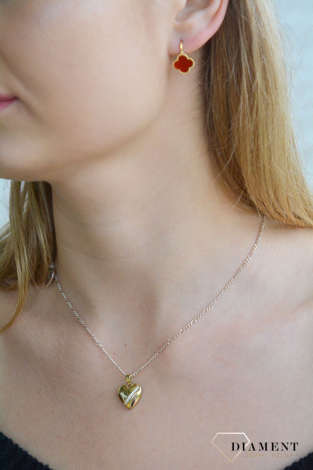 Złota zawieszka damska 375 wypukłe Serce z pasmem cyrkonii ZA 5550 375.jpg